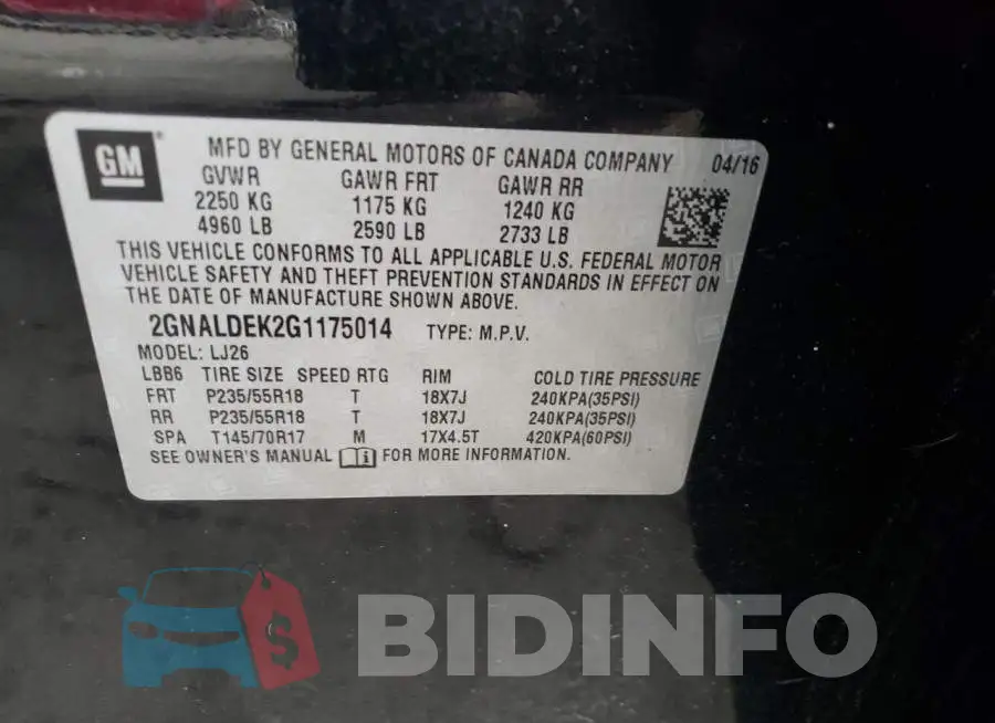 2GNALDEK2G1175014 Photo# 13