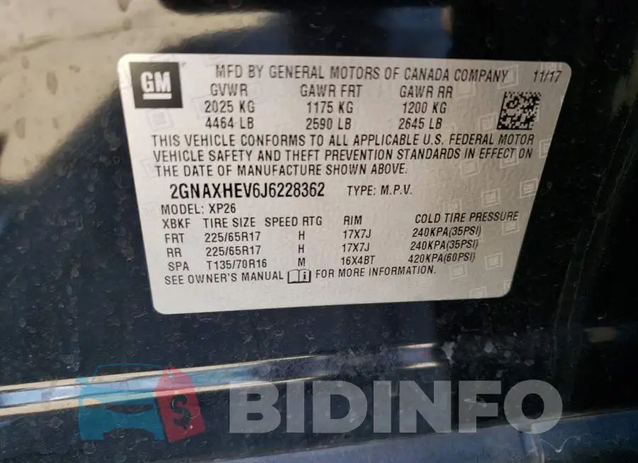 2GNAXHEV6J6228362 Photo# 13