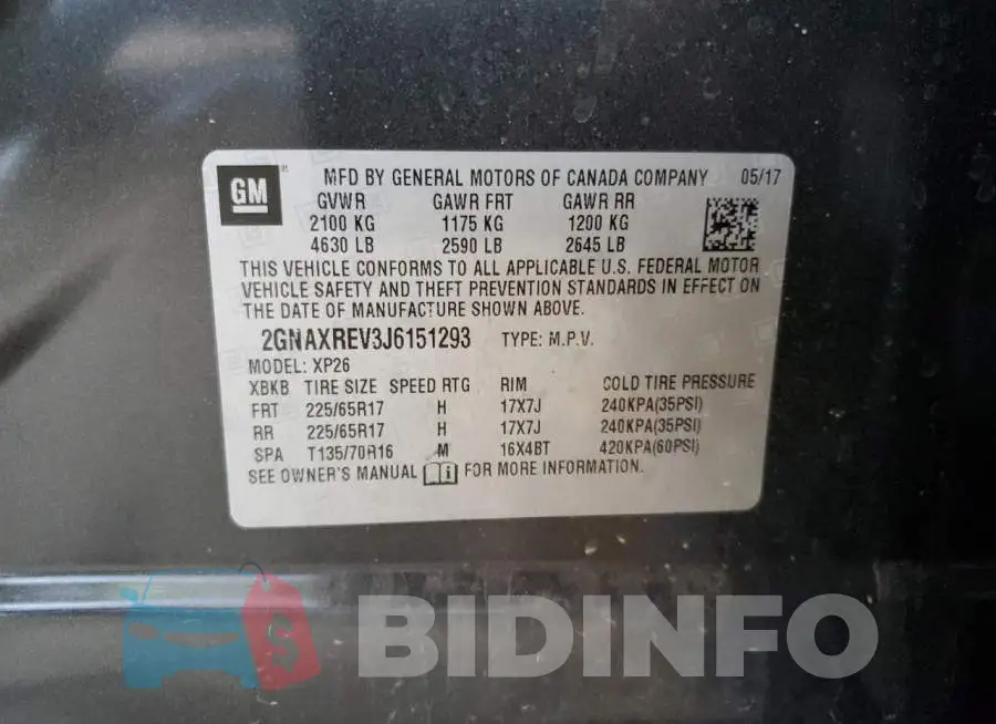 2GNAXREV3J6151293 Photo# 13