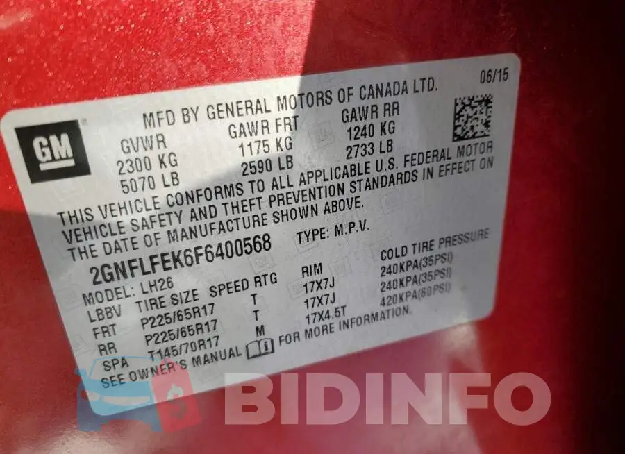 2GNFLFEK6F6400568 Photo# 12