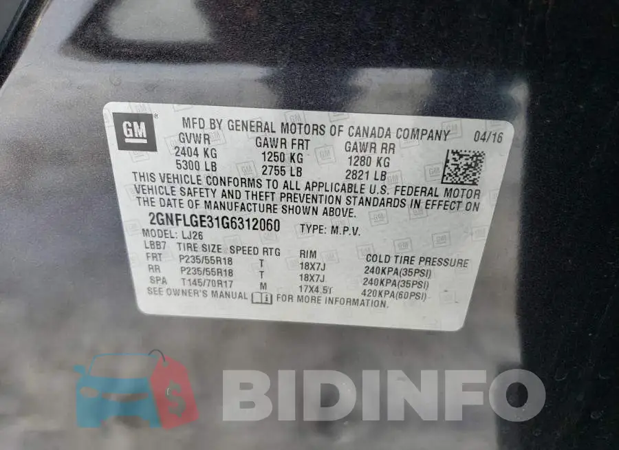 2GNFLGE31G6312060 Photo# 13