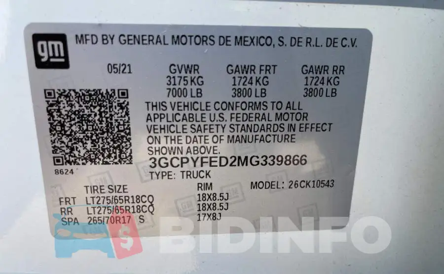 3GCPYFED2MG339866 Photo# 10