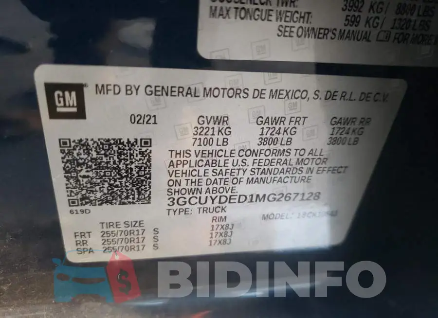 3GCUYDED1MG267128 Photo# 12