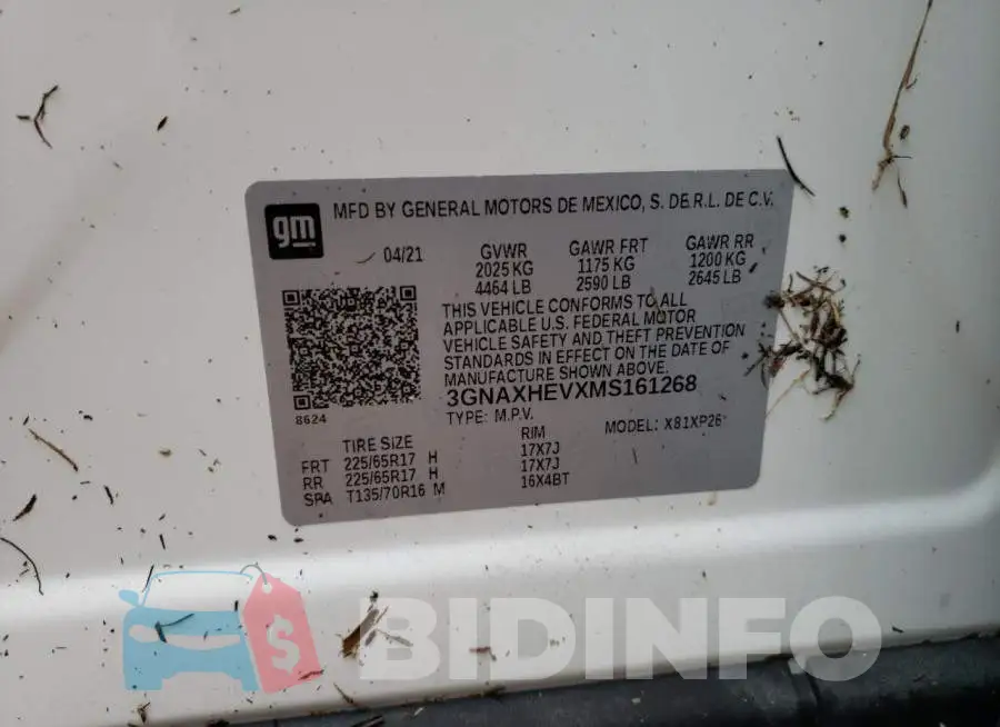 3GNAXHEVXMS161268 Photo# 10