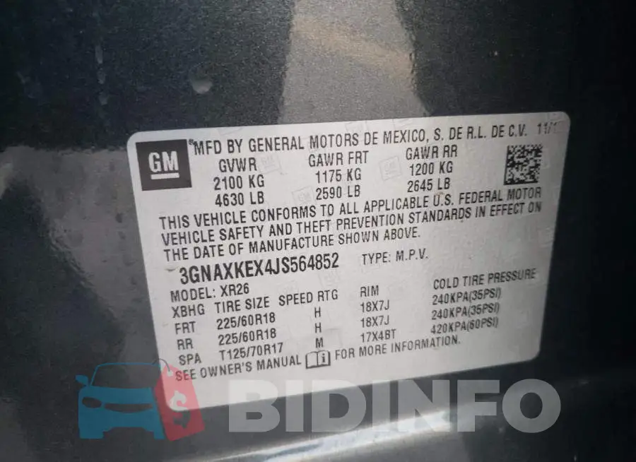 3GNAXKEX4JS564852 Photo# 13