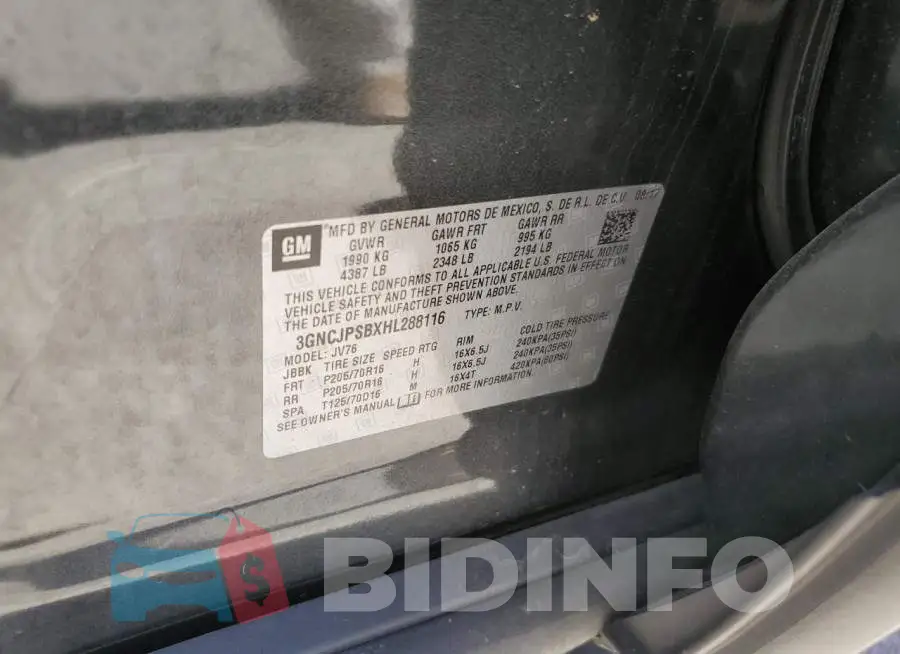 3GNCJPSBXHL288116 Photo# 10