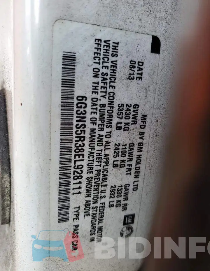 6G3NS5R38EL928111 Photo# 12