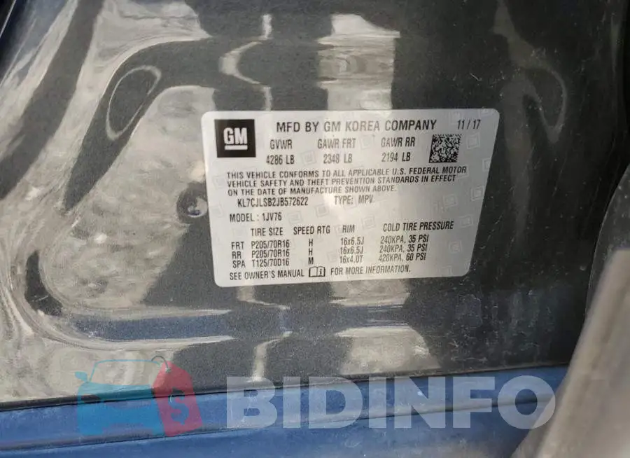 KL7CJLSB2JB572622 Photo# 13