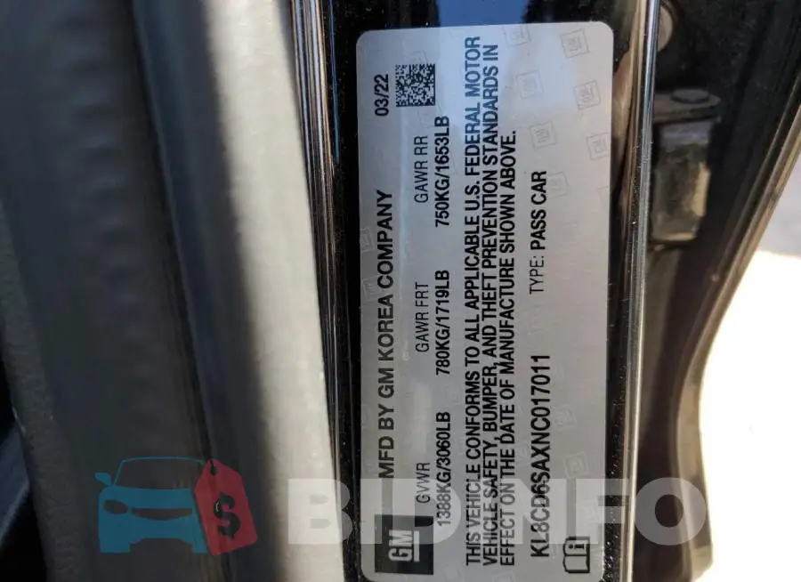 KL8CD6SAXNC017011 Photo# 13