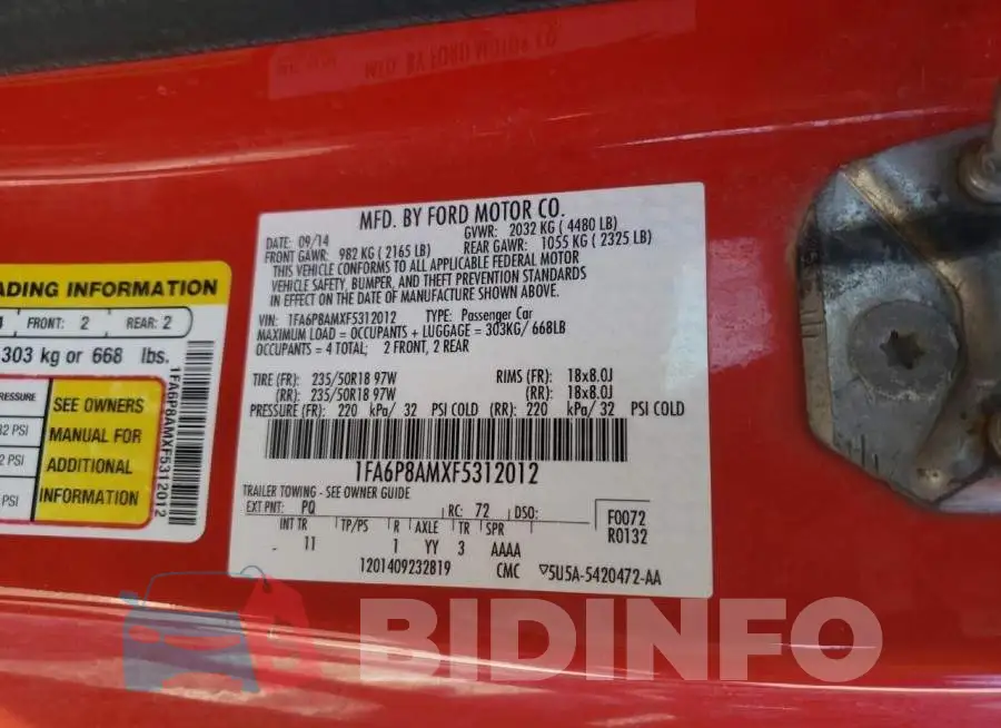 1FA6P8AMXF5312012 Photo# 12