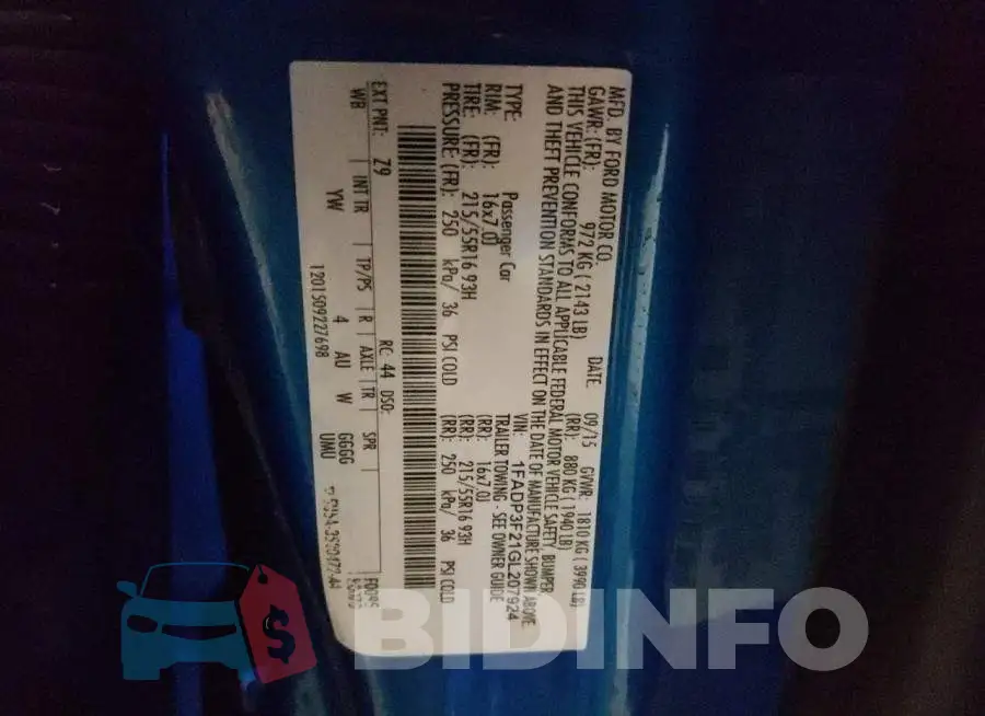 1FADP3F21GL207924 Photo# 13