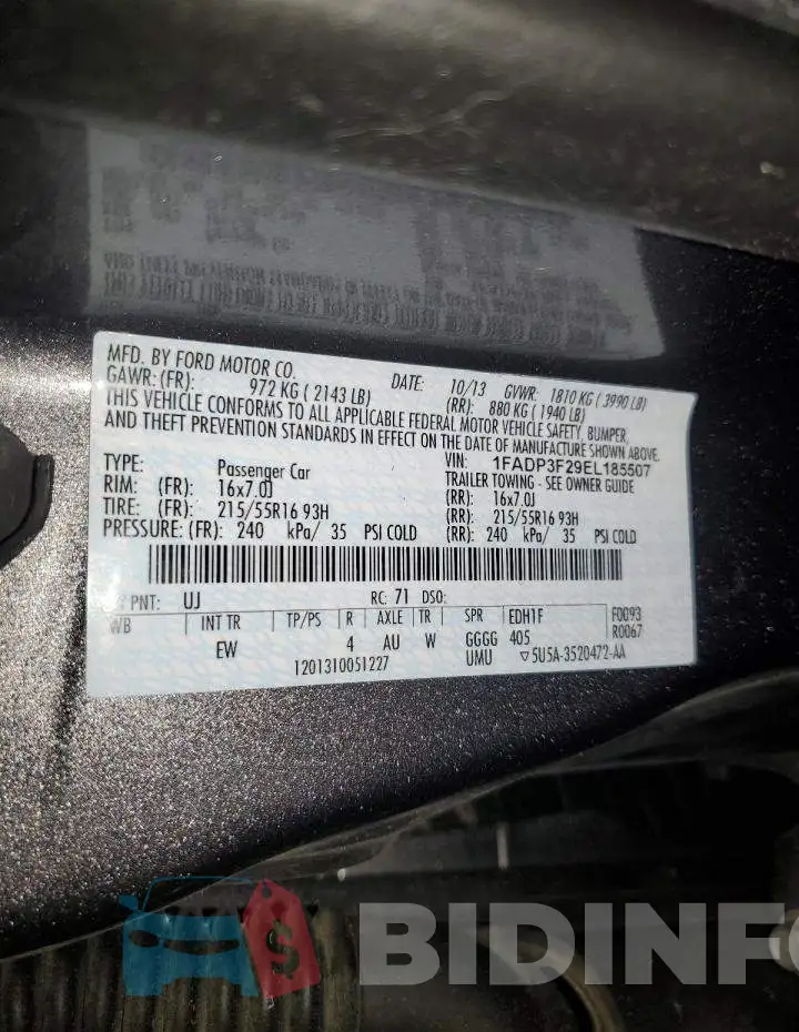 1FADP3F29EL185507 Photo# 12