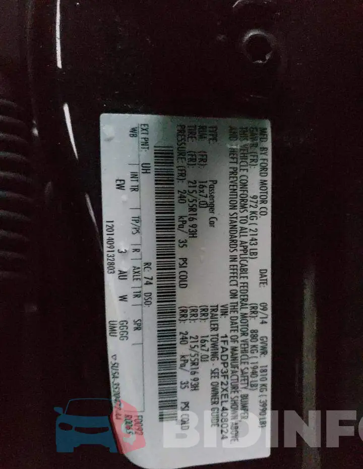 1FADP3F2XEL408024 Photo# 12