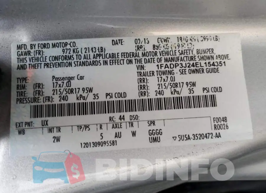 1FADP3J24EL154351 Photo# 12