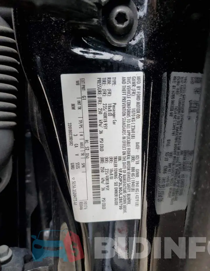 1FADP3L90JL286799 Photo# 13