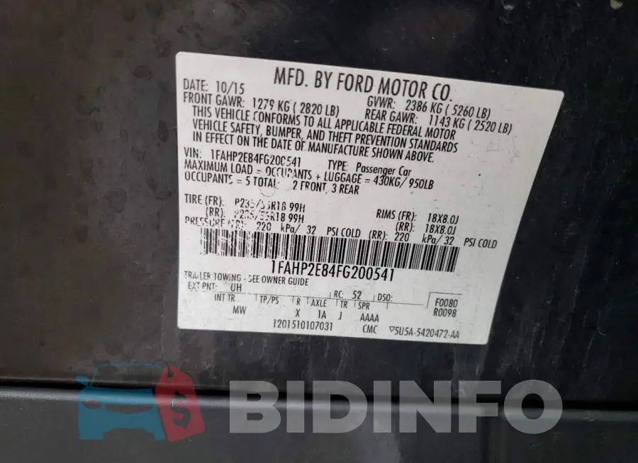 1FAHP2E84FG200541 Photo# 12