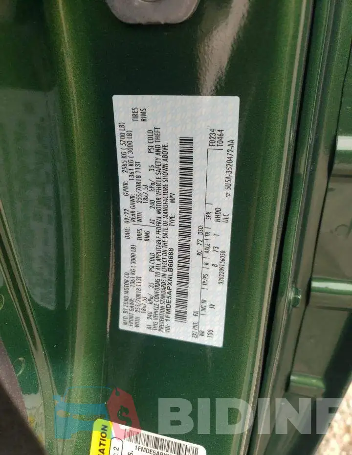 1FMDE5APXNLB60688 Photo# 12