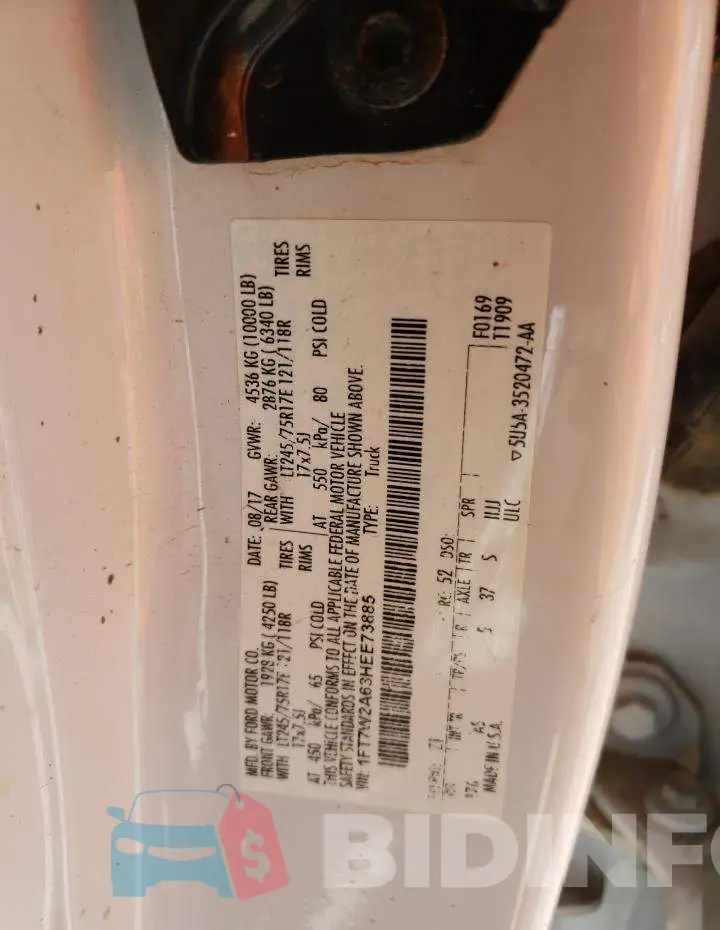 1FT7W2A63HEE73885 Photo# 12