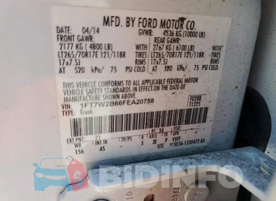 1FT7W2B66FEA20758 Photo# 12