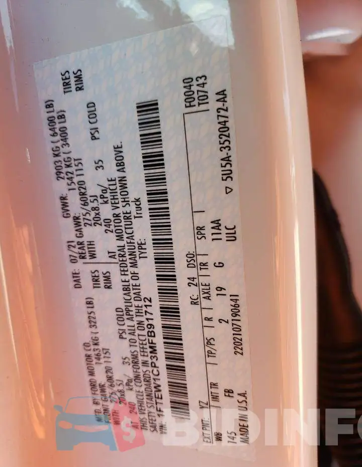 1FTEW1CP3MFB91712 Photo# 13
