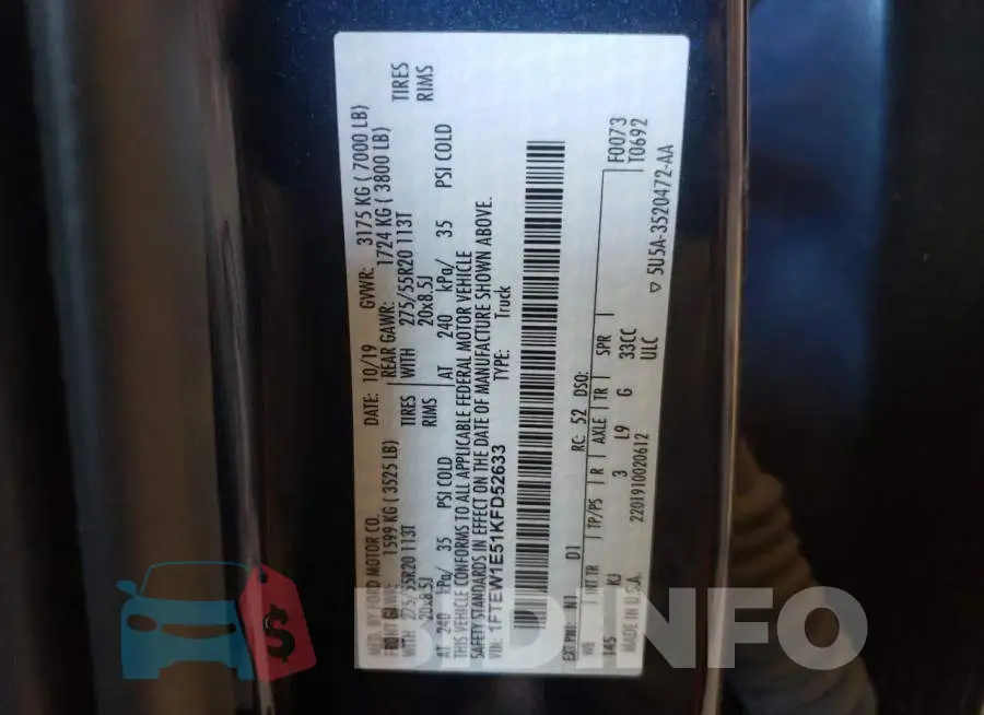 1FTEW1E51KFD52633 Photo# 12