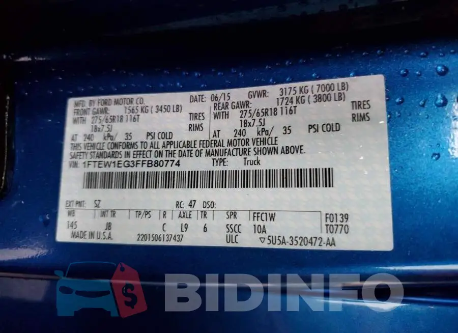 1FTEW1EG3FFB80774 Photo# 12