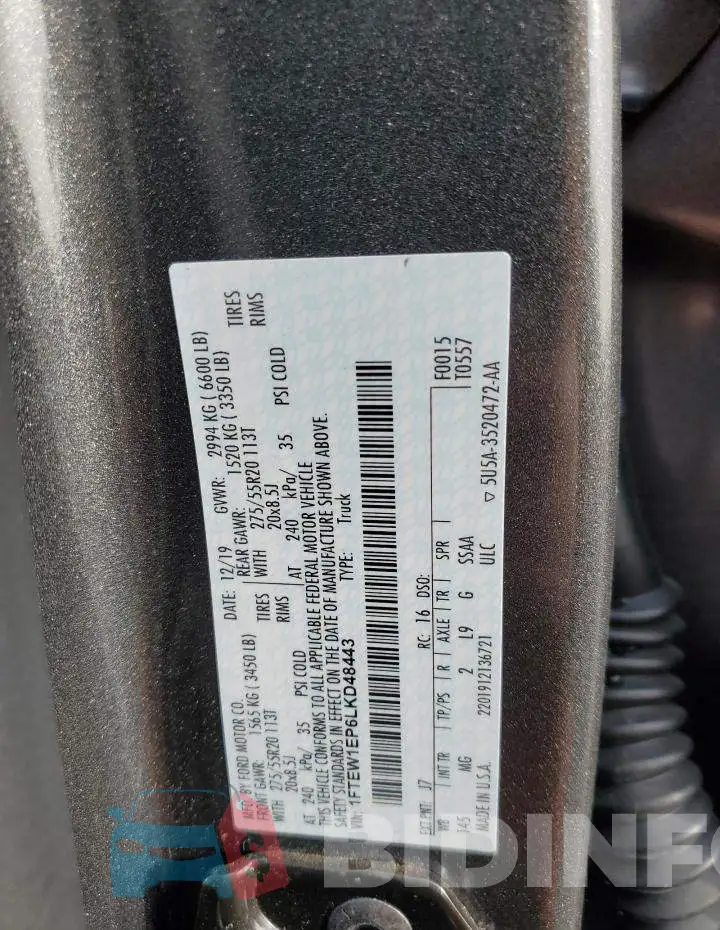 1FTEW1EP6LKD48443 Photo# 12