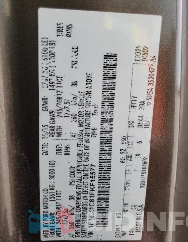 1FTEX1C81FKF15577 Photo# 12