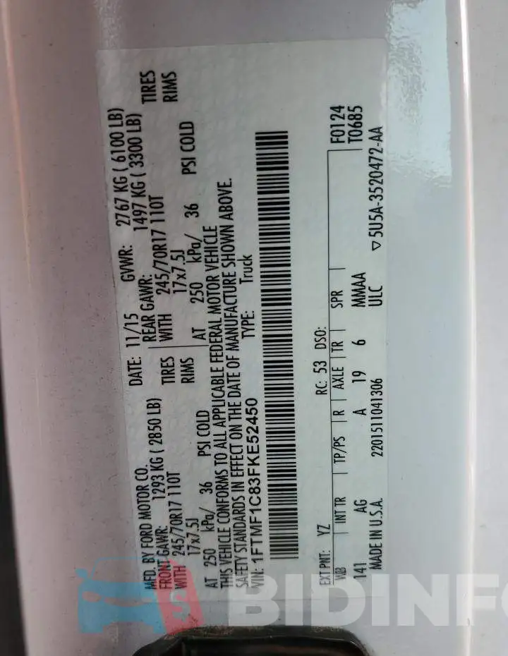1FTMF1C83FKE52450 Photo# 12