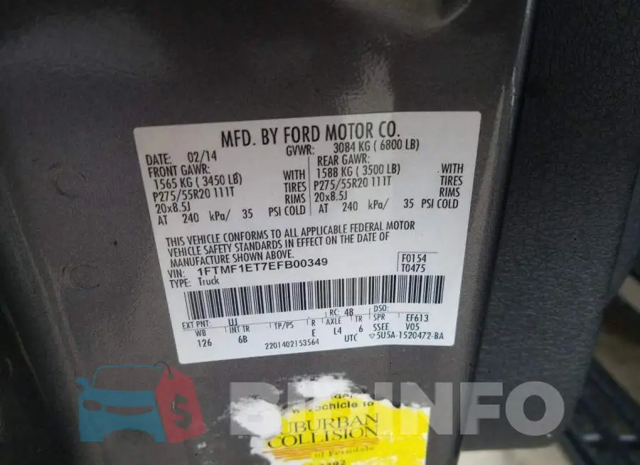 1FTMF1ET7EFB00349 Photo# 10
