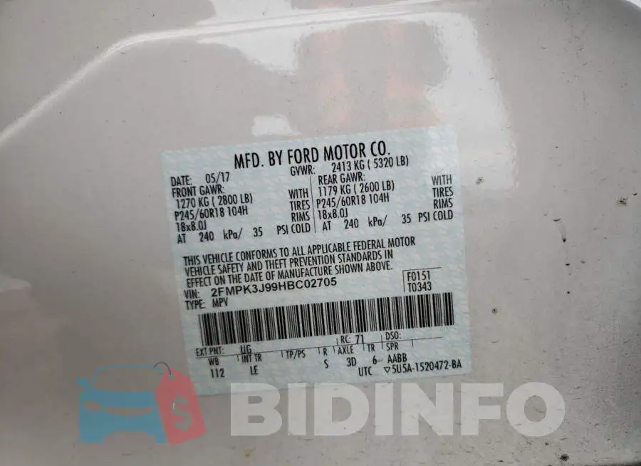 2FMPK3J99HBC02705 Photo# 13