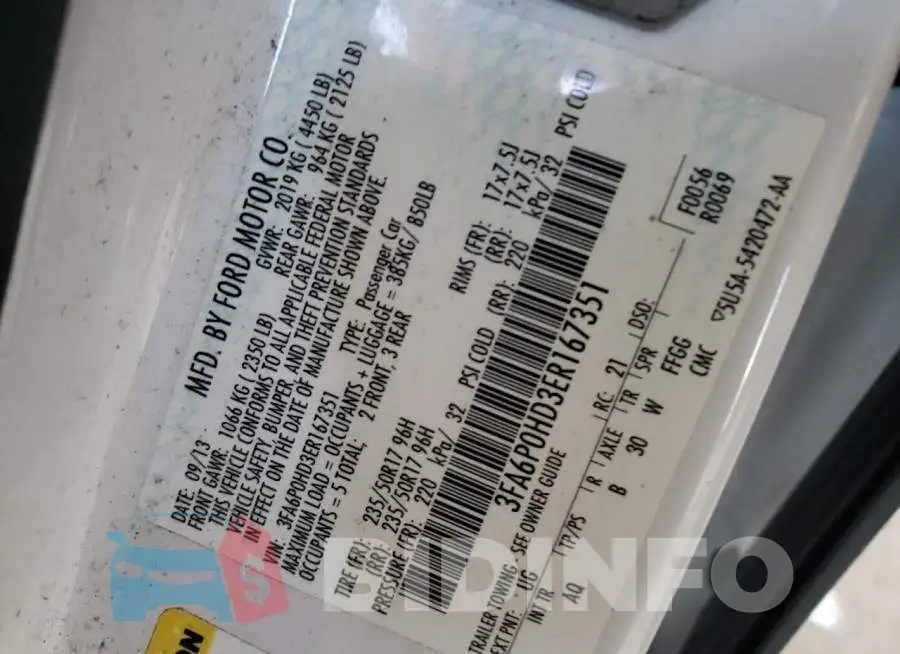 3FA6P0HD3ER167351 Photo# 12
