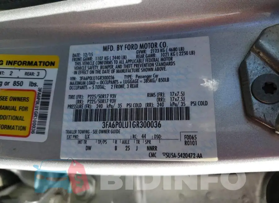 3FA6P0LU1GR300036 Photo# 13