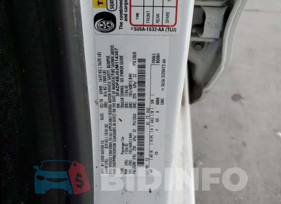3FADP4BJ0JM114367 Photo# 13
