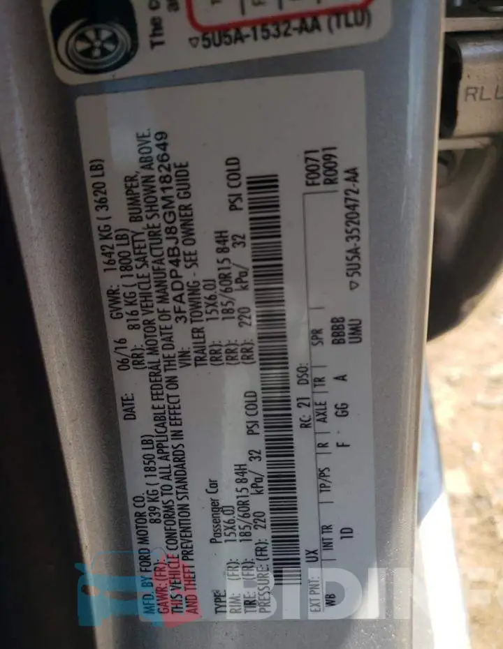 3FADP4BJ8GM182649 Photo# 10