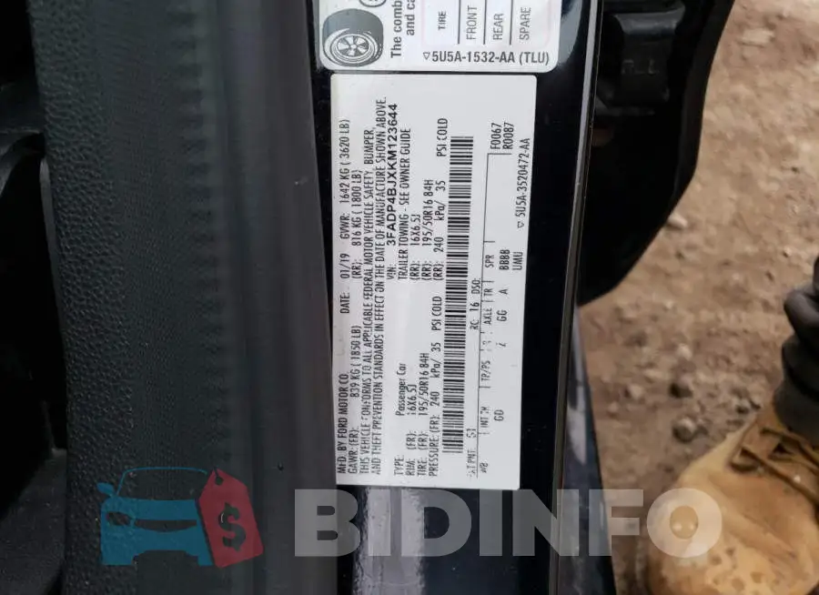 3FADP4BJXKM123644 Photo# 12