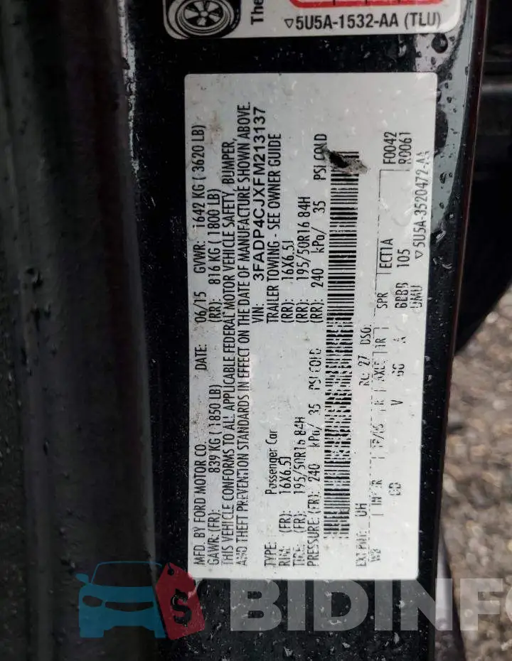 3FADP4CJXFM213137 Photo# 12