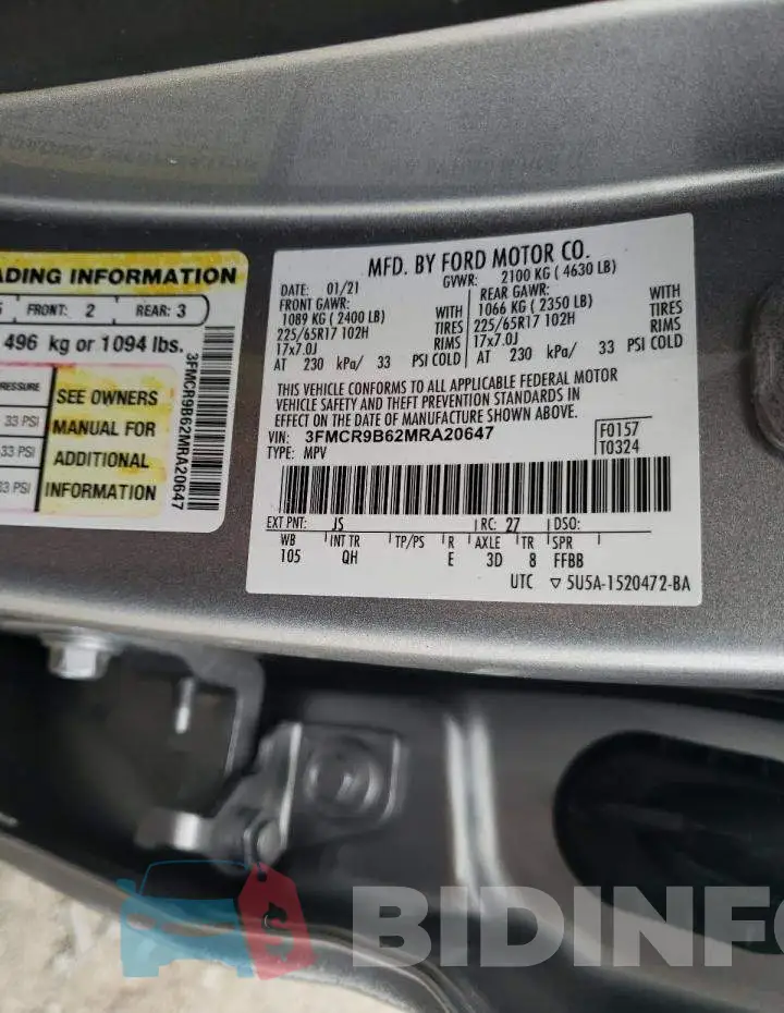 3FMCR9B62MRA20647 Photo# 10