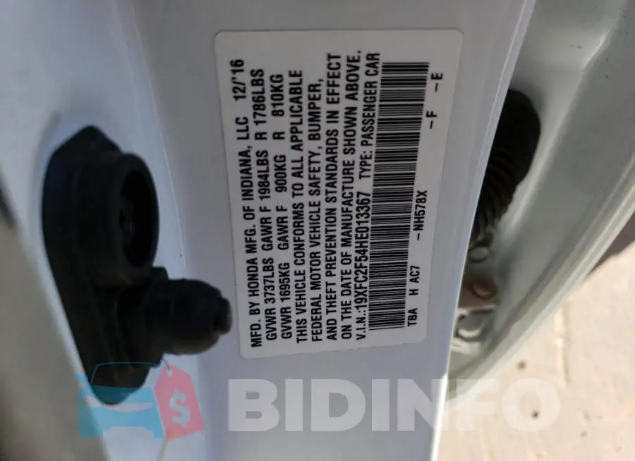19XFC2F54HE013367 Photo# 12