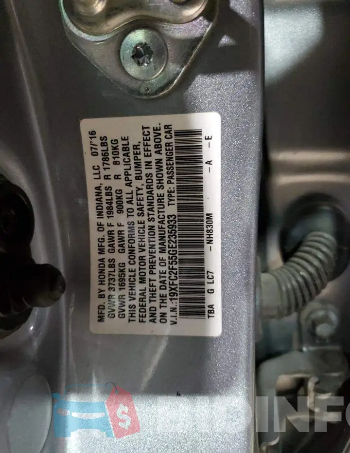 19XFC2F55GE235933 Photo# 13