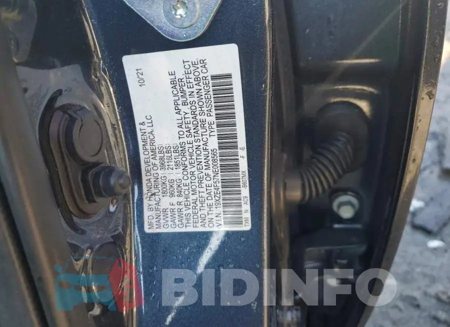 19XZE4F57NE008565 Photo# 12