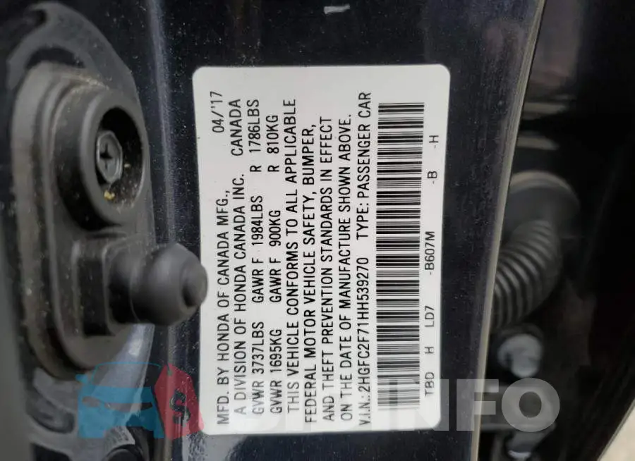 2HGFC2F71HH539270 Photo# 13