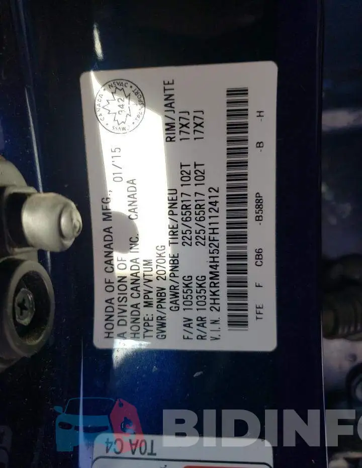 2HKRM4H52FH112412 Photo# 13