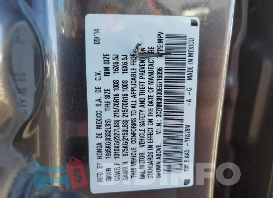 3CZRM3H30EG716096 Photo# 12