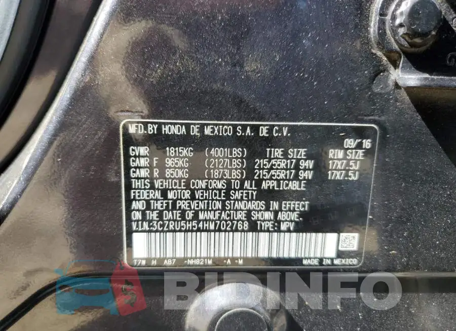 3CZRU5H54HM702768 Photo# 12