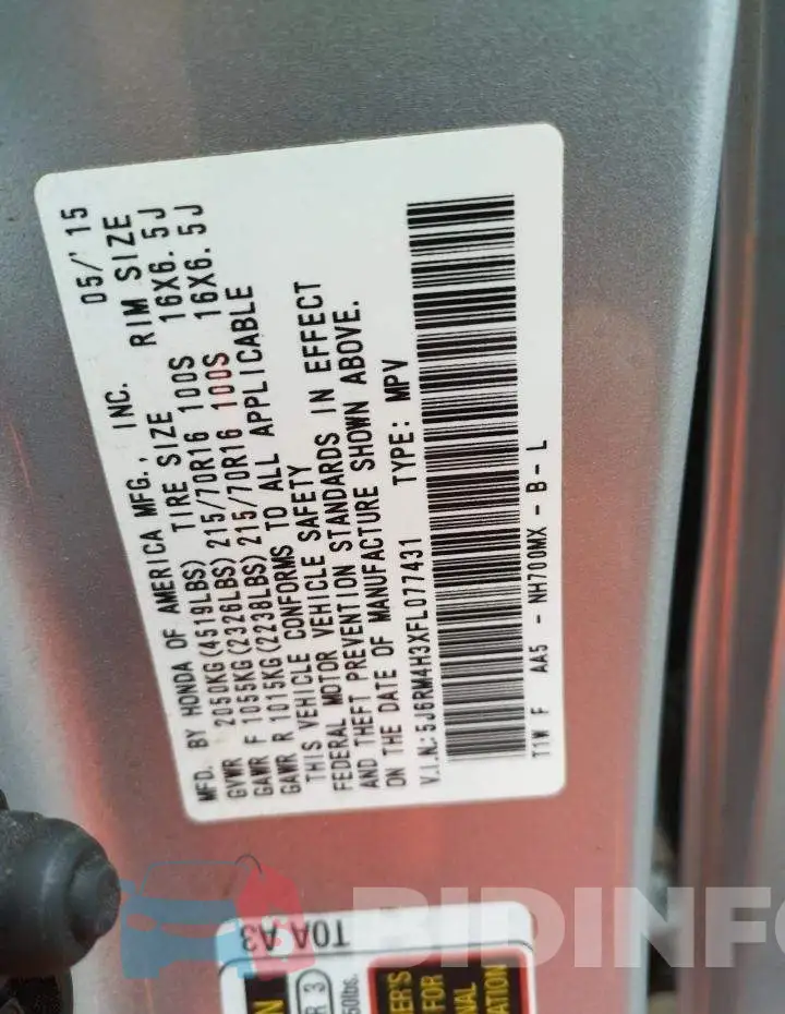 5J6RM4H3XFL077431 Photo# 12