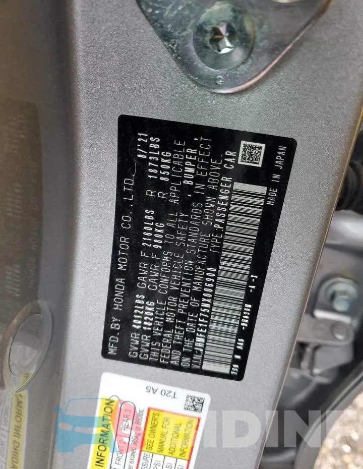 JHMFE1F75NX006900 Photo# 13