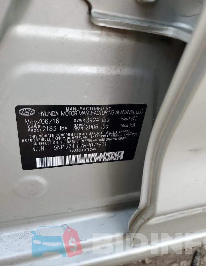 5NPD74LF7HH071831 Photo# 12