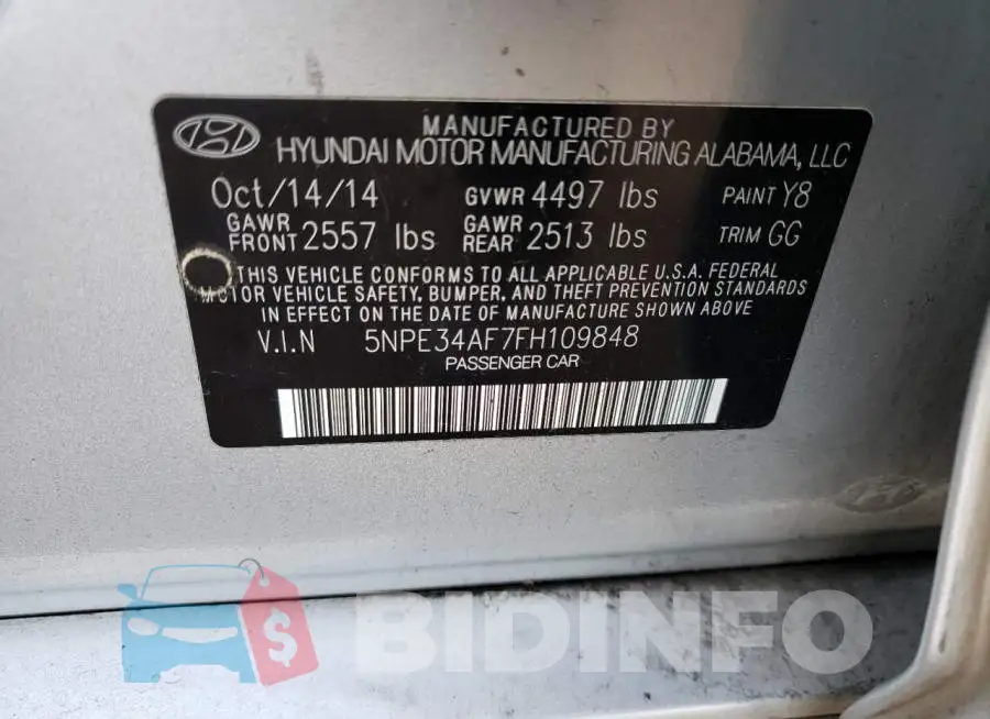 5NPE34AF7FH109848 Photo# 12