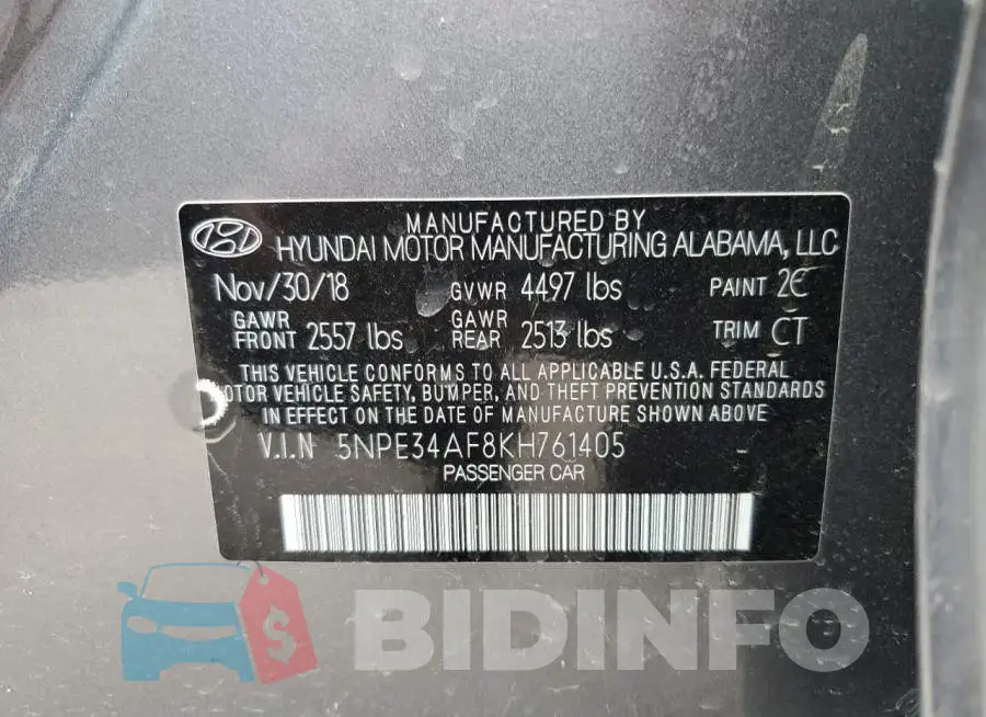 5NPE34AF8KH761405 Photo# 12